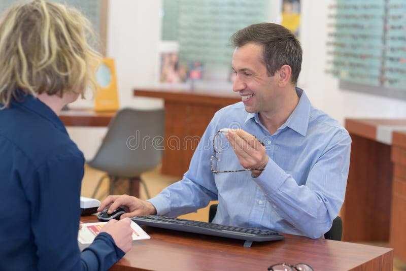 Male optician with glasses stock photography Male optician with glasses stock photography