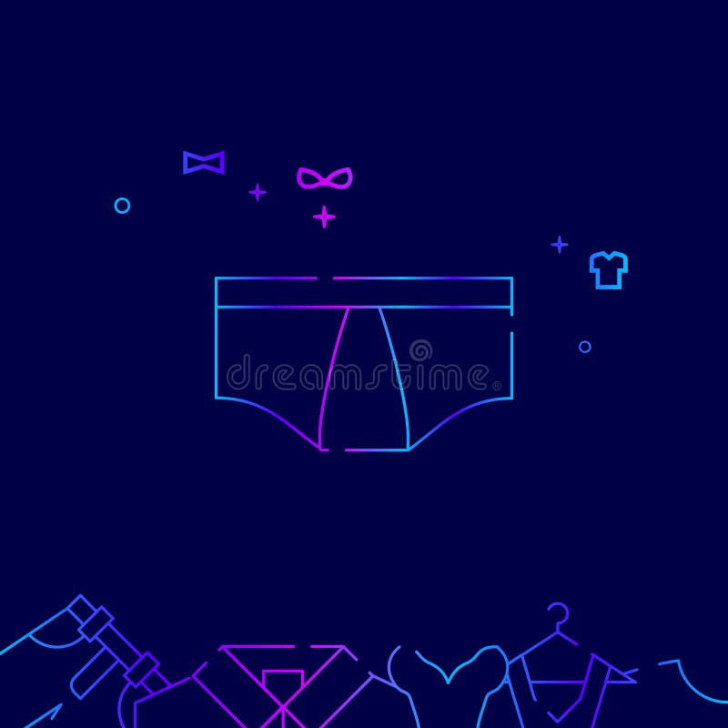 Download Male Panties Vector Line Icon, Illustration On A Dark Blue ...