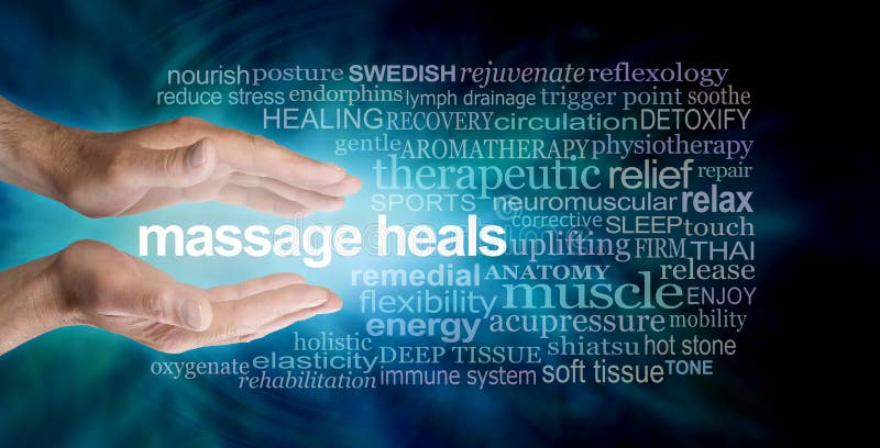 Massage heals word tag cloud