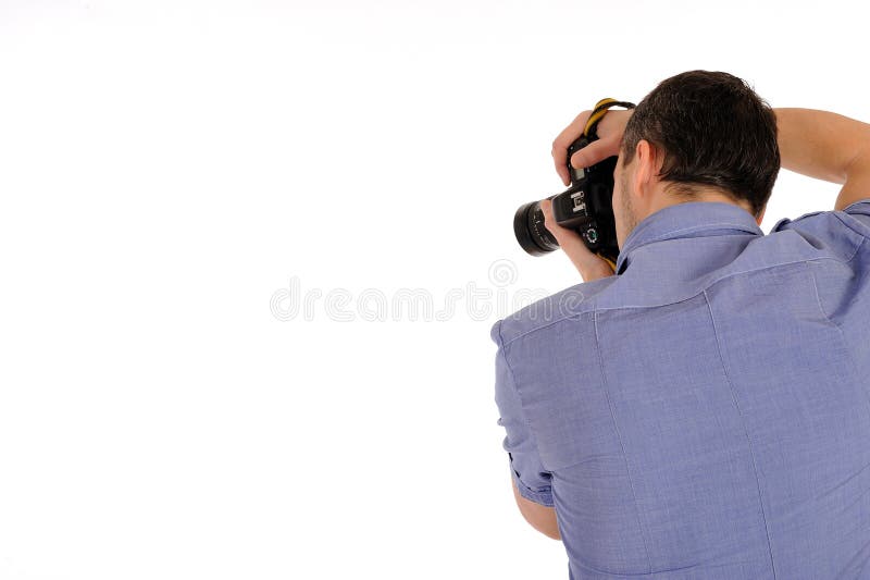 Male photographer from back taking picture