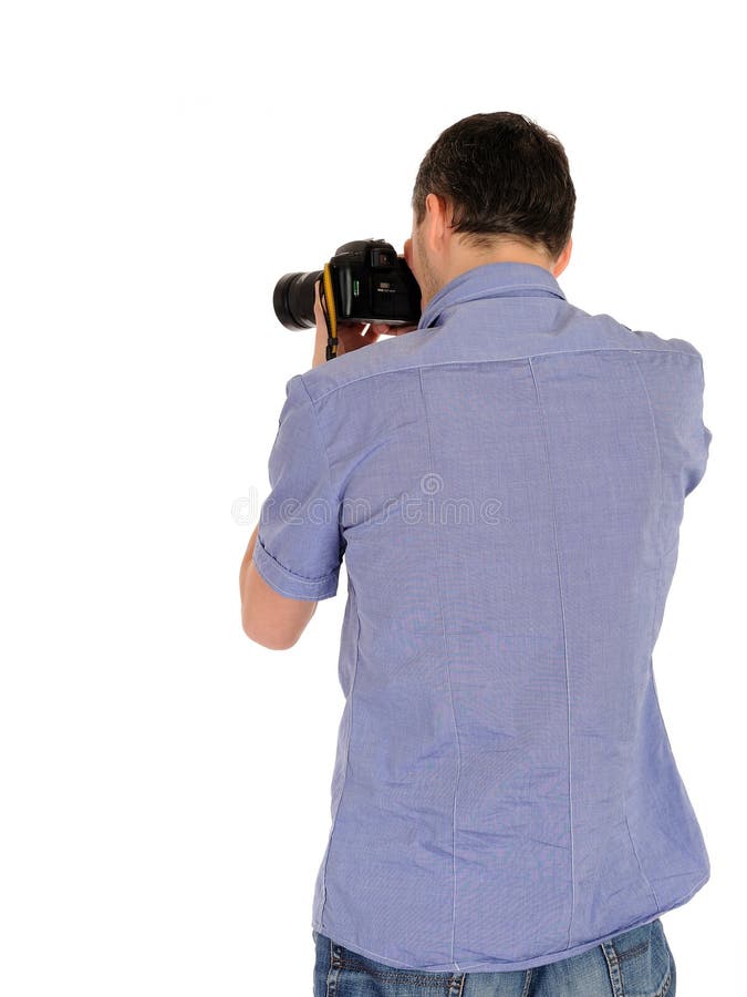 Male photographer from back taking picture