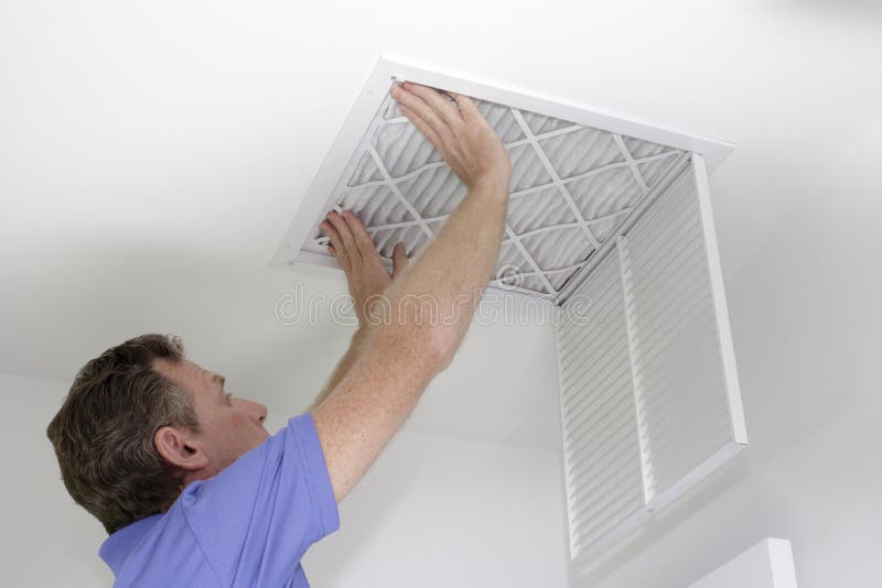 White Ceiling Air Filter Vent Grid Stock Image Image Of