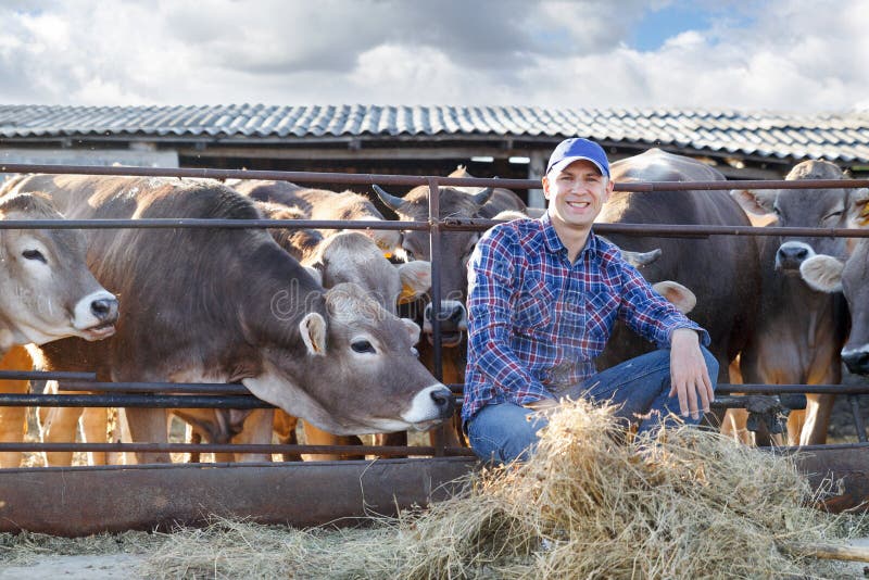 Male rancher in a farm stock photos Male rancher in a farm stock photos