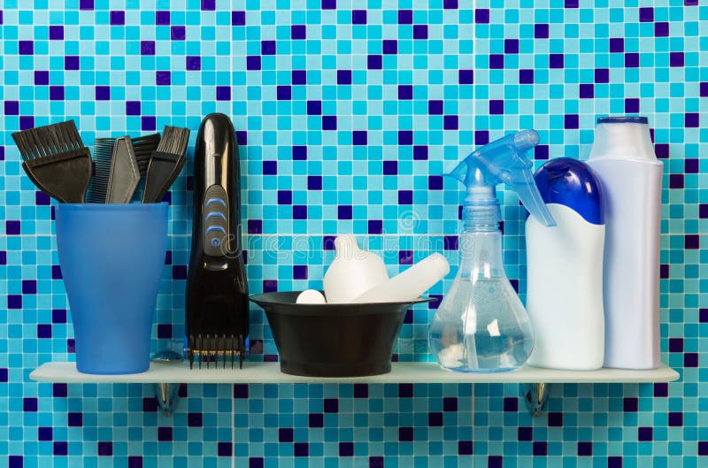 Male Shaving Kit Shelf Bathroom Stock Photos Free & RoyaltyFree