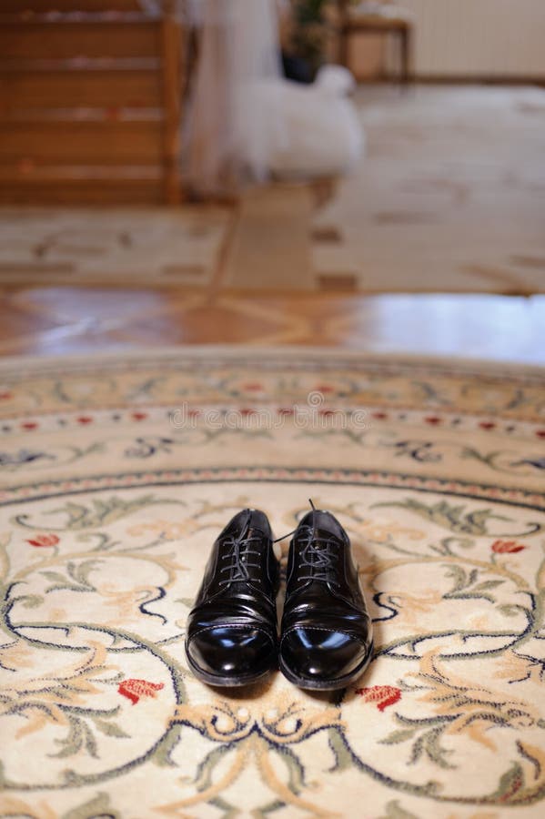 Male Shoes on Carpet stock photo. Image of married, luxury 38062166