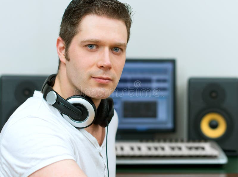 Male sound producer. stock image. Image of agree, positive 65514541