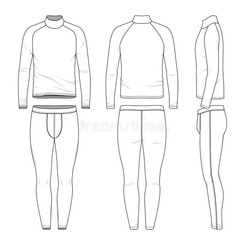 Outline Drawing Templates of Sports Clothing Set. Stock Vector ...