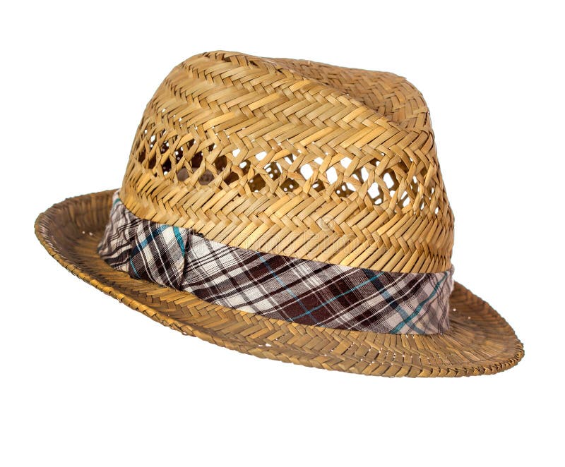 Male straw hat isolated royalty free stock images