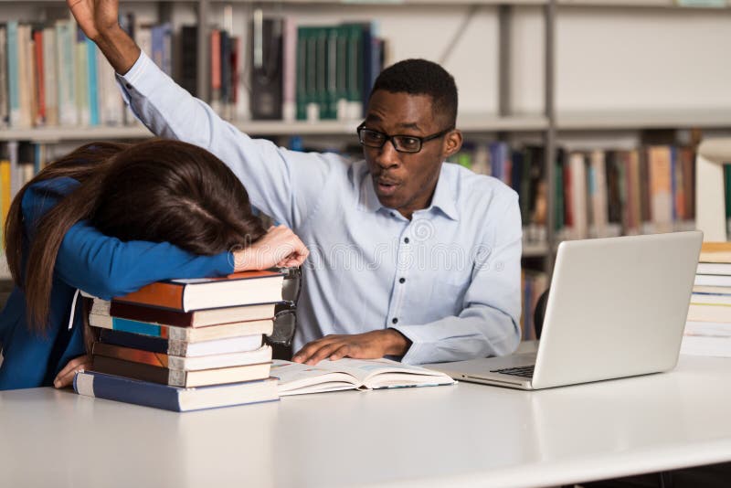 Male College Student Stressed About His Homework Stock 