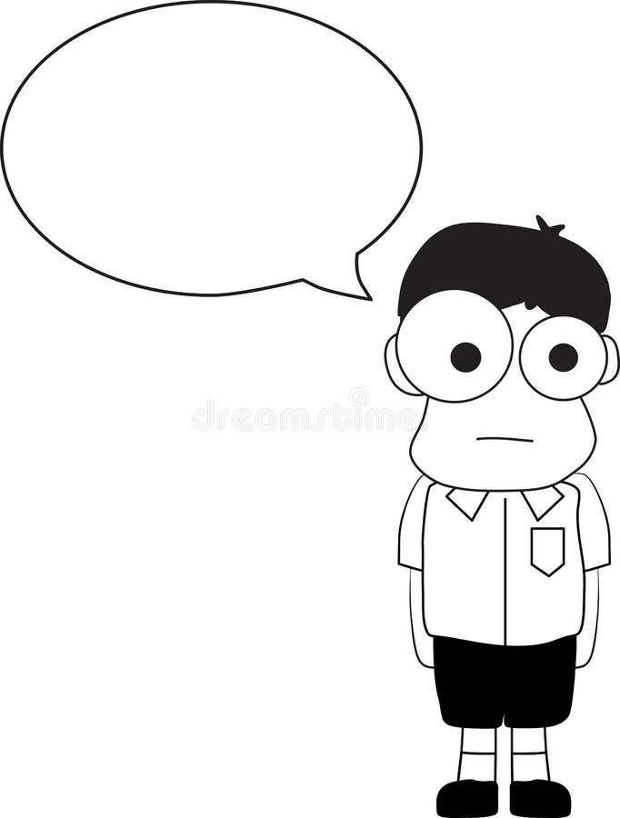 Male students Cartoon stock illustration