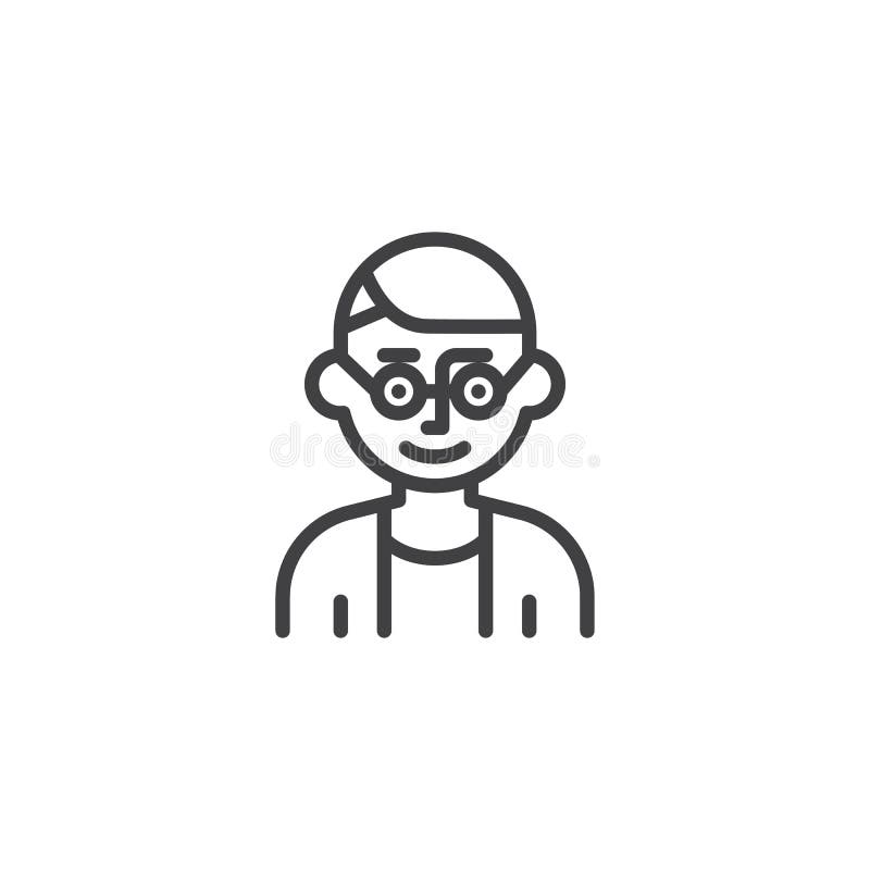 Male teacher with glasses line icon royalty free illustration Male teacher with glasses line icon royalty free illustration