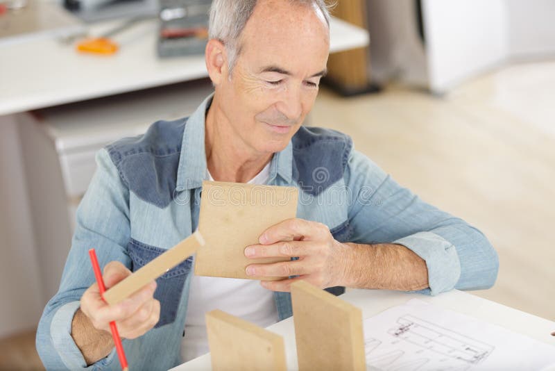 Male Technician Working with Wood Stock Photo Image of conditioning