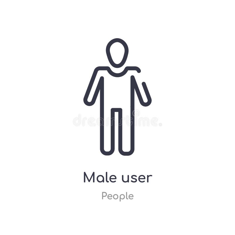 male user outline icon. isolated line vector illustration from people collection. editable thin stroke male user icon on white vector illustration male user outline icon. isolated line vector illustration from people collection. editable thin stroke male user icon on white vector illustration