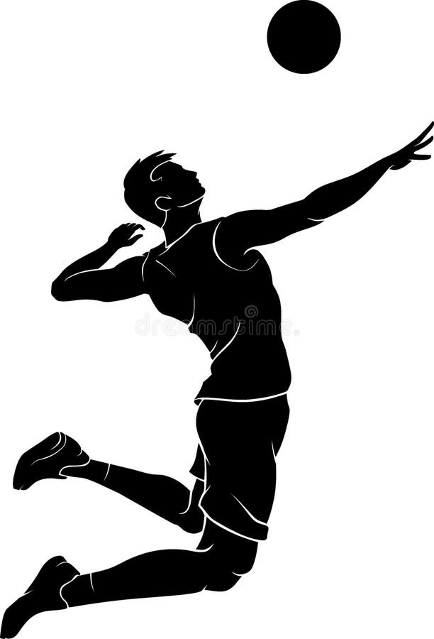 Volleyball Silhouette Hitting