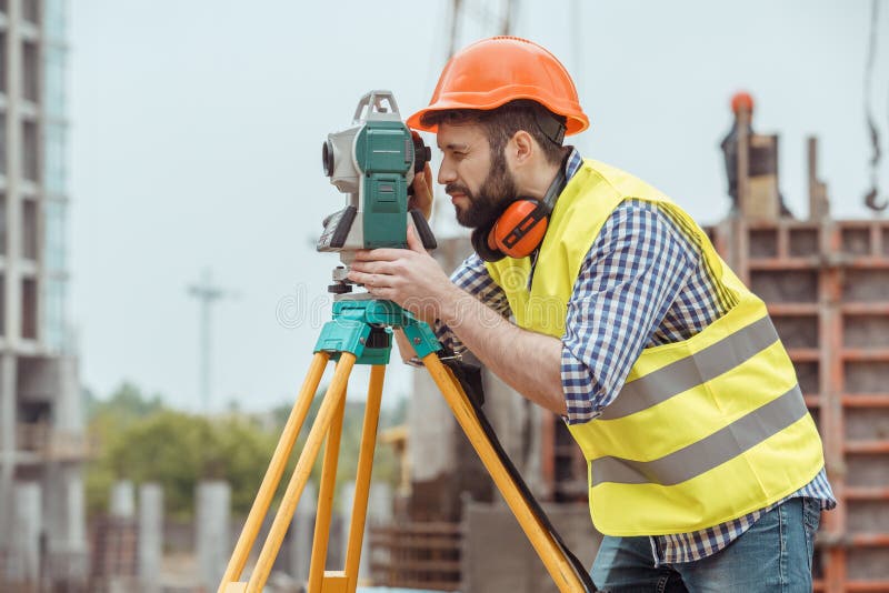 Male work building construction engineering occupation project stock images