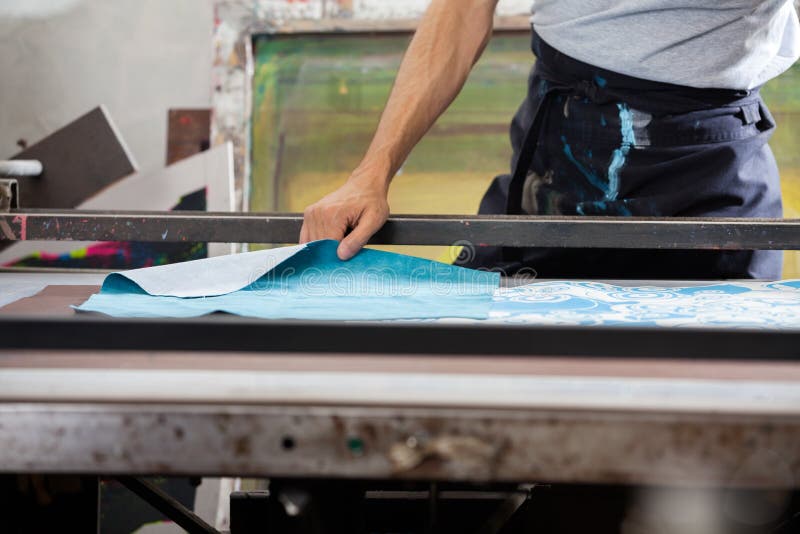 Male Worker Designing Paper in Factory Stock Image - Image of employee ...