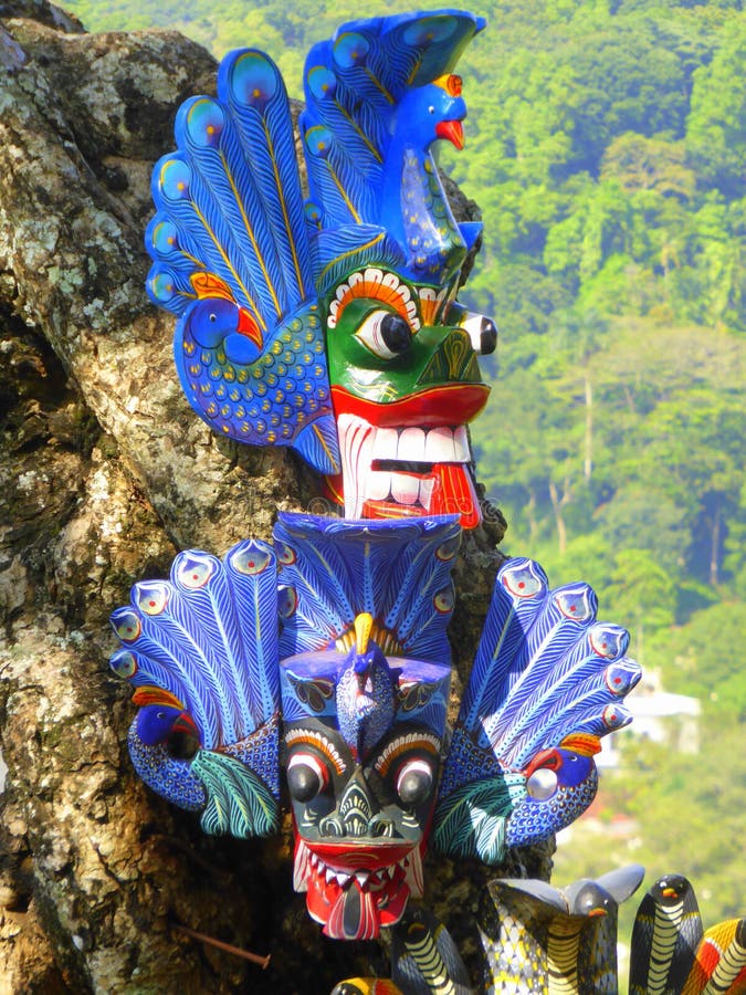 Demon masks for sale stock image. Image of lankan, wooden 55986113