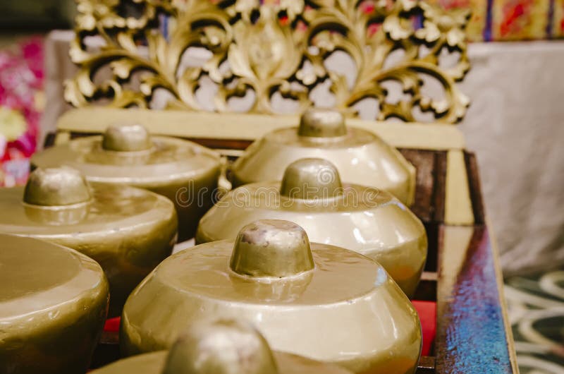Maleis traditioneel muziekinstrument genoemd Gamelan stock foto's Maleis traditioneel muziekinstrument genoemd Gamelan stock foto's