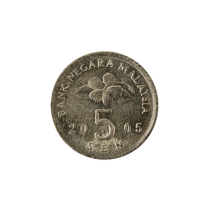 5 Maleise die sen muntstuk 2005 obvers op witte achtergrond worden geïsoleerd royalty-vrije stock foto 5 Maleise die sen muntstuk 2005 obvers op witte achtergrond worden geïsoleerd royalty-vrije stock foto
