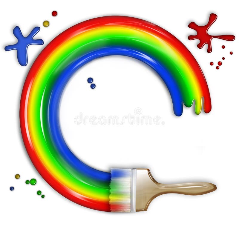 Malen Sie einen Regenbogen stock abbildung. Illustration von farbe