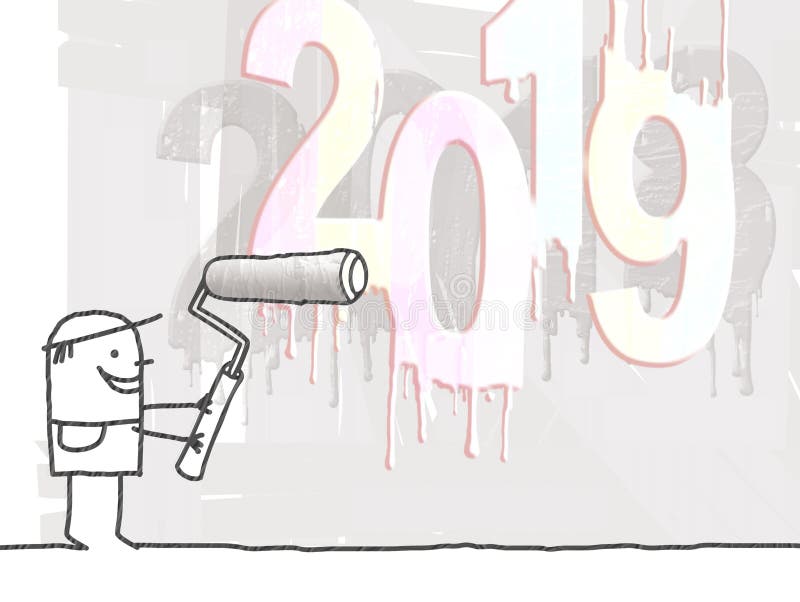 Maler und neue weiße Nr. 2019 lizenzfreie abbildung Maler und neue weiße Nr. 2019 lizenzfreie abbildung
