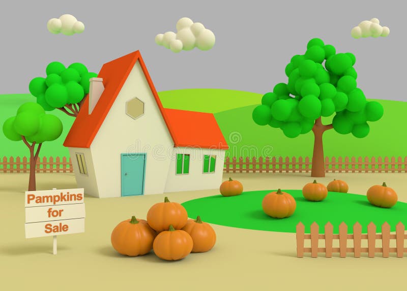 Malerische ländliche Landschaft mit Ernte in der Karikaturart Haus auf dem Gebiet von Kürbisen auf dem Hintergrund der Herbst pri stock abbildung Malerische ländliche Landschaft mit Ernte in der Karikaturart Haus auf dem Gebiet von Kürbisen auf dem Hintergrund der Herbst pri stock abbildung