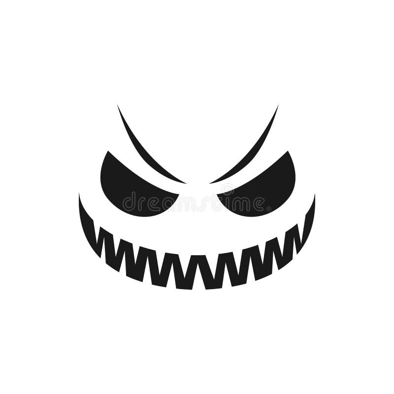 Vector Isolated Halloween Element Scary Halloween Smile, Evil Face, Scary  Face, Ghost PNG Transparent Image and Clipart for Free Download