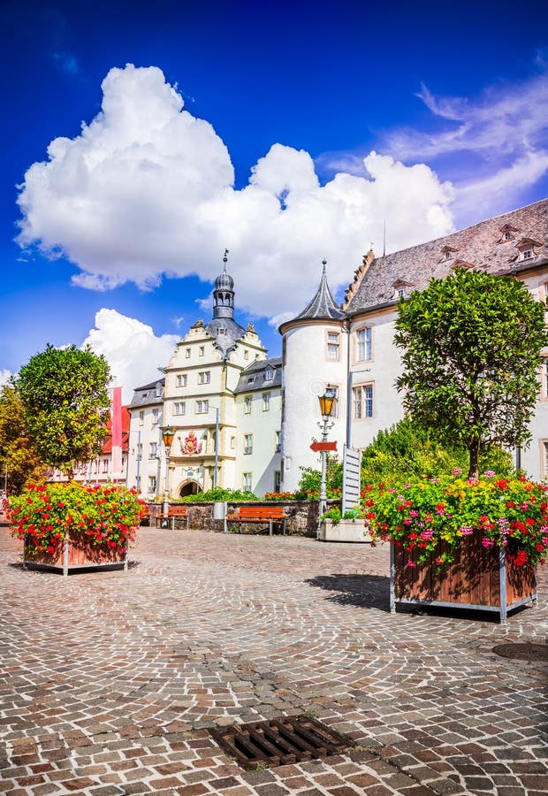 Malfamato germania. Città incantevole su una strada romantica in baviera fotografia stock libera da diritti
