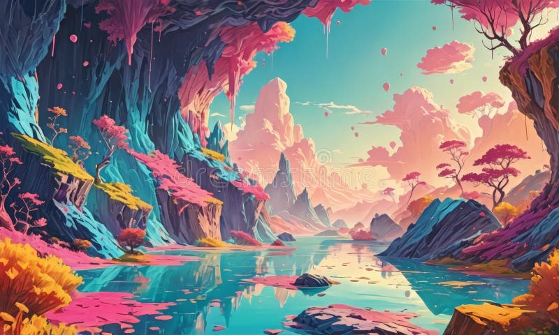 Malfluss in Canyon vektor abbildung