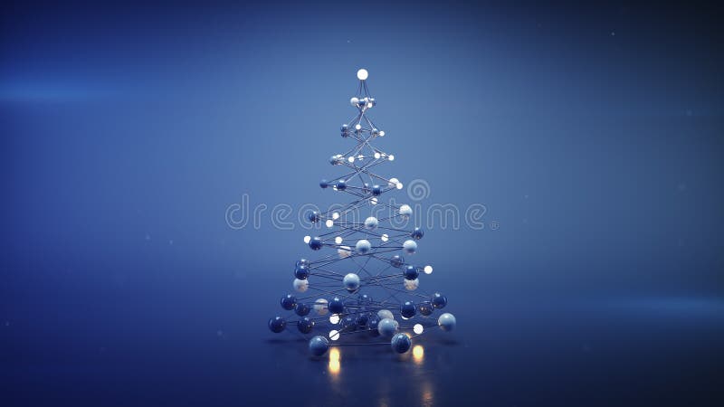 Malha azul do wireframe da árvore de Natal 3D para render a ilustração ilustração royalty free Malha azul do wireframe da árvore de Natal 3D para render a ilustração ilustração royalty free