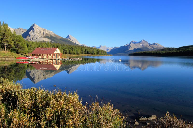 Maligne lake in Jasper national park, Alberta, Canada royalty free stock photo Maligne lake in Jasper national park, Alberta, Canada royalty free stock photo