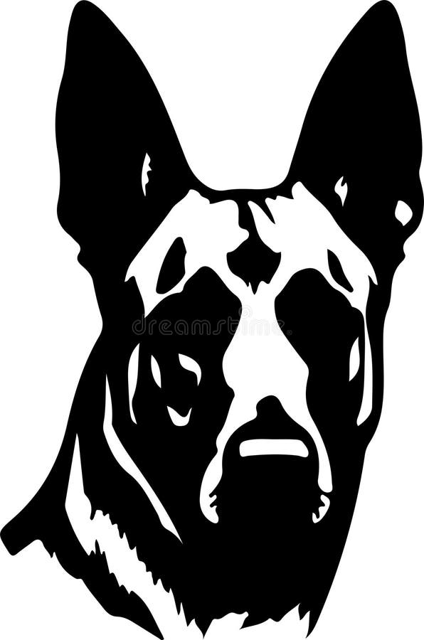 Black silhouette of Belgian Malinois with transparent background.Generative Ai. Black silhouette of Belgian Malinois with transparent background.Generative Ai