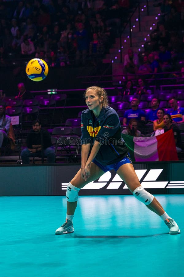 Malinov Ofelia, Italian player in action at the Women`s volleyball championship 2022 at Ahoy arena Rotterdam, Netherlands. Malinov Ofelia, Italian player in action at the Women`s volleyball championship 2022 at Ahoy arena Rotterdam, Netherlands