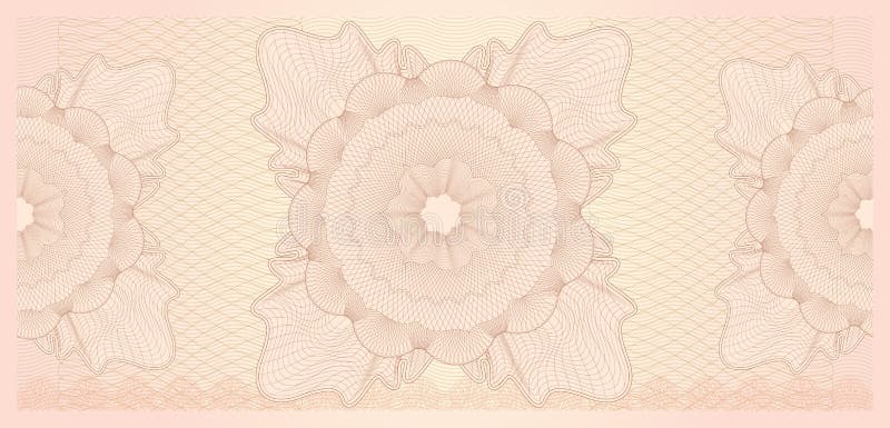 Gift certificate, Voucher, Coupon template (layout) with guilloche pattern (watermarks), border. Background for banknote, money design, currency, note, check, ticket, reward. Vintage color. Vector. Gift certificate, Voucher, Coupon template (layout) with guilloche pattern (watermarks), border. Background for banknote, money design, currency, note, check, ticket, reward. Vintage color. Vector