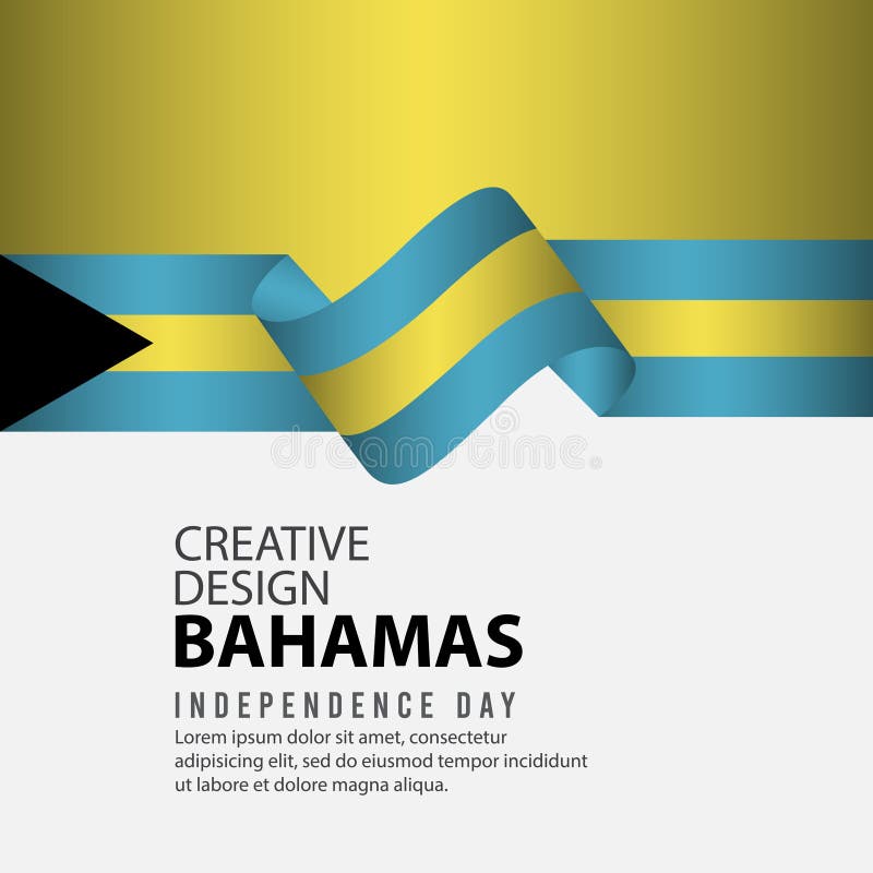 Mall för vektor för illustration för design Bahamas för oberoende dagaffisch idérik vektor illustrationer Mall för vektor för illustration för design Bahamas för oberoende dagaffisch idérik vektor illustrationer