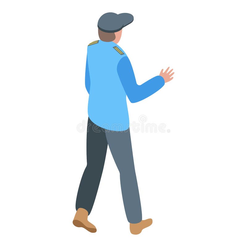 Mall security service icon, isometric style stock illustration