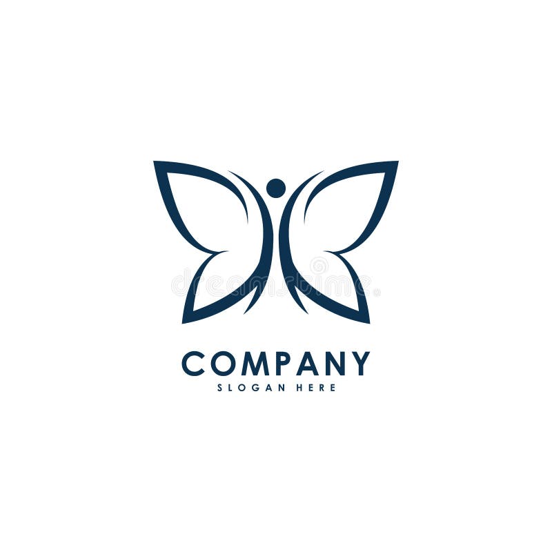 Mall Vector-symboldesign för Beauty Butterfly-logotyp stock illustrationer