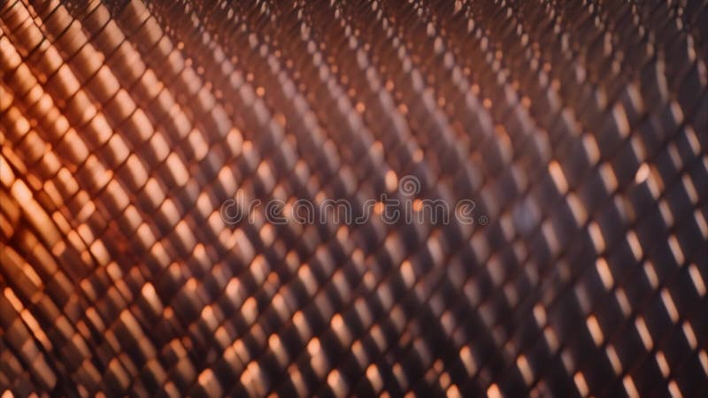 Malla de alambre de cobre abstracto con resplandor de puesta de sol ilustración del vector