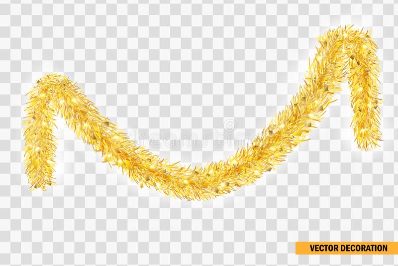 Malla enorme de oro de las decoraciones tradicionales festivas de la Navidad Guirnalda ancha detallada de la cinta de Navidad Dec ilustración del vector Malla enorme de oro de las decoraciones tradicionales festivas de la Navidad Guirnalda ancha detallada de la cinta de Navidad Dec ilustración del vector
