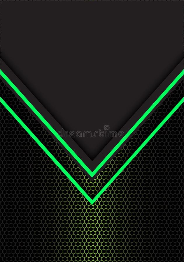 Malla verde abstracta del hexágono de la dirección de la luz de la flecha con vector futurista moderno gris oscuro del fondo del ilustración del vector Malla verde abstracta del hexágono de la dirección de la luz de la flecha con vector futurista moderno gris oscuro del fondo del ilustración del vector