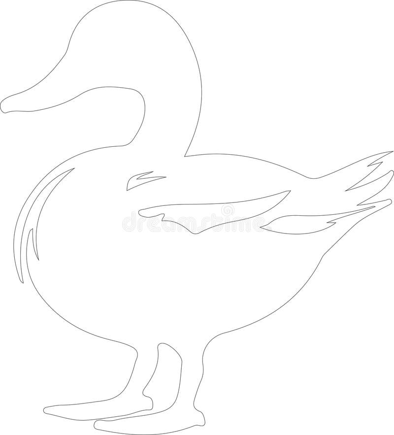 Mallard duck Outline Silhouette Generative Ai stock illustration