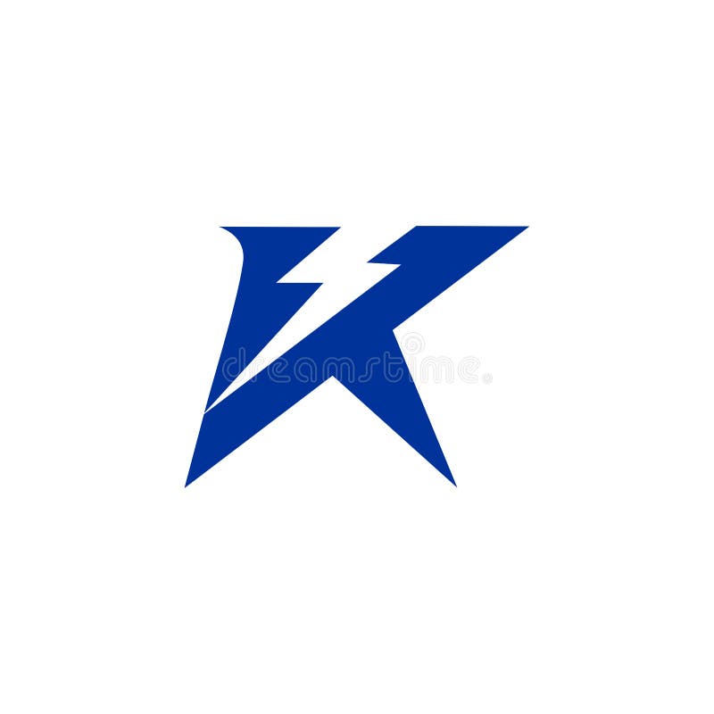 Mallelement för symboldesign för bokstav K-elektrisk logotyp stock illustrationer