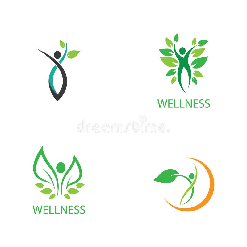 Mallen för logotyp för välbefinnande stock illustrationer