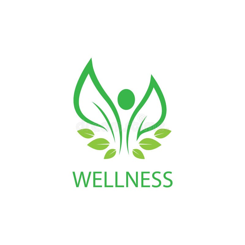 Mallen Wellnes-logotyp royaltyfri illustrationer