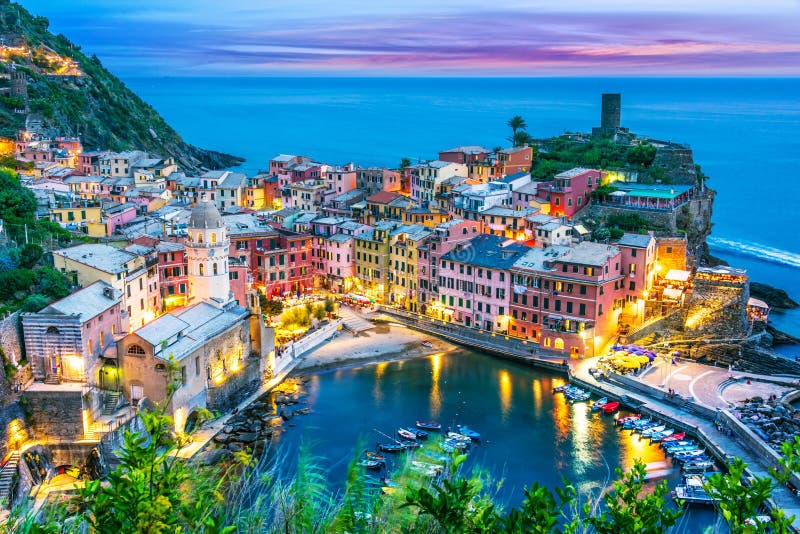 Malowniczy miasteczko Vernazza, Liguria, Włochy