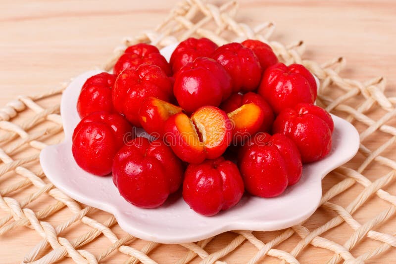 Malpighia κόκκινο acerola glabra, τροπικά φρούτα ι