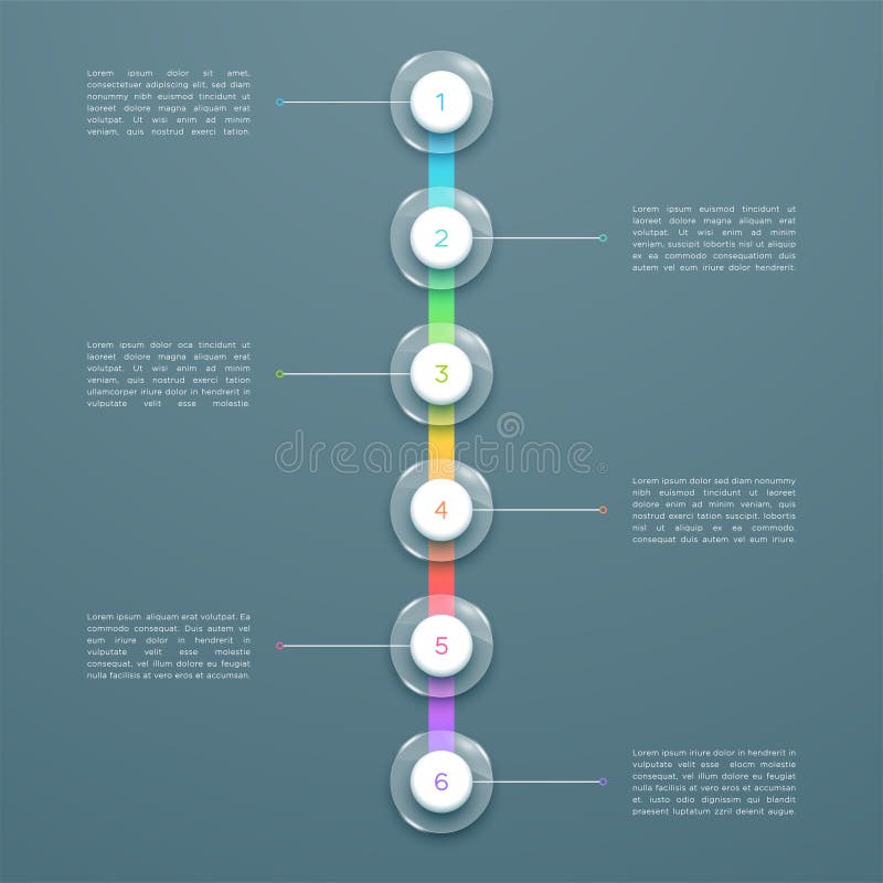 6 Malplaatje van de Lijninfographic van de stap het Kleurrijke 3d Verticale Tijd vector illustratie 6 Malplaatje van de Lijninfographic van de stap het Kleurrijke 3d Verticale Tijd vector illustratie