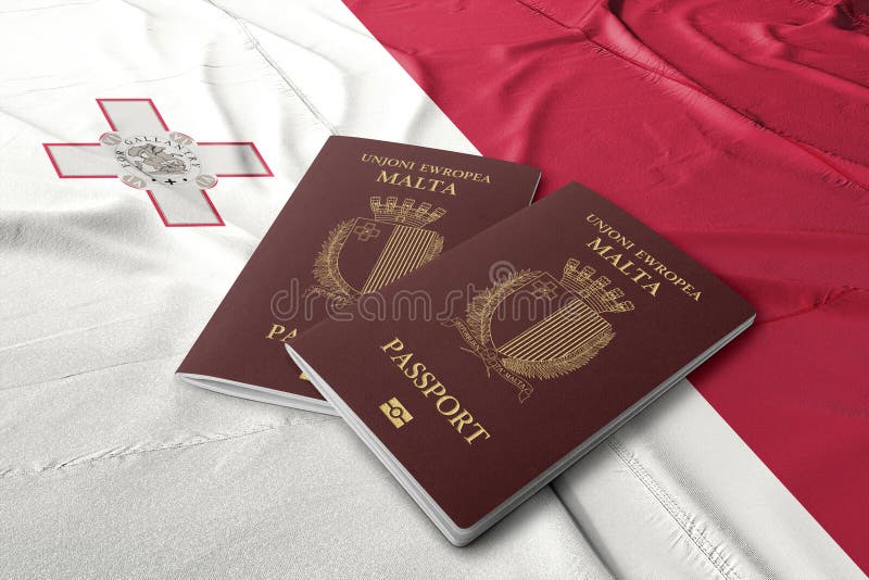Malta Passport on the Flag of Their Country Stock Photo Image of
