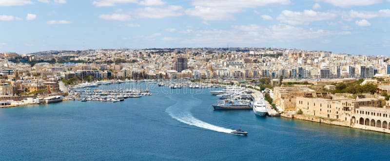 Malta yacht marina panorama