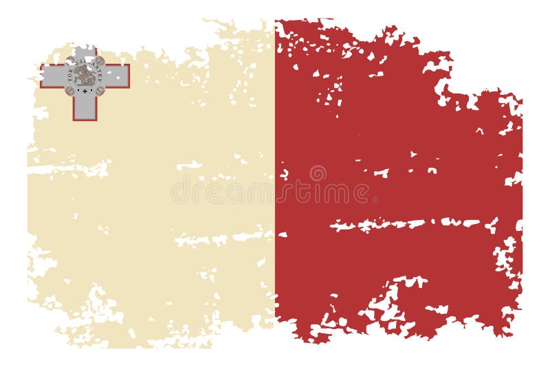 Maltese grunge flag. Vector illustration. Grunge effect can be cleaned easily. Flag malta vector vectors